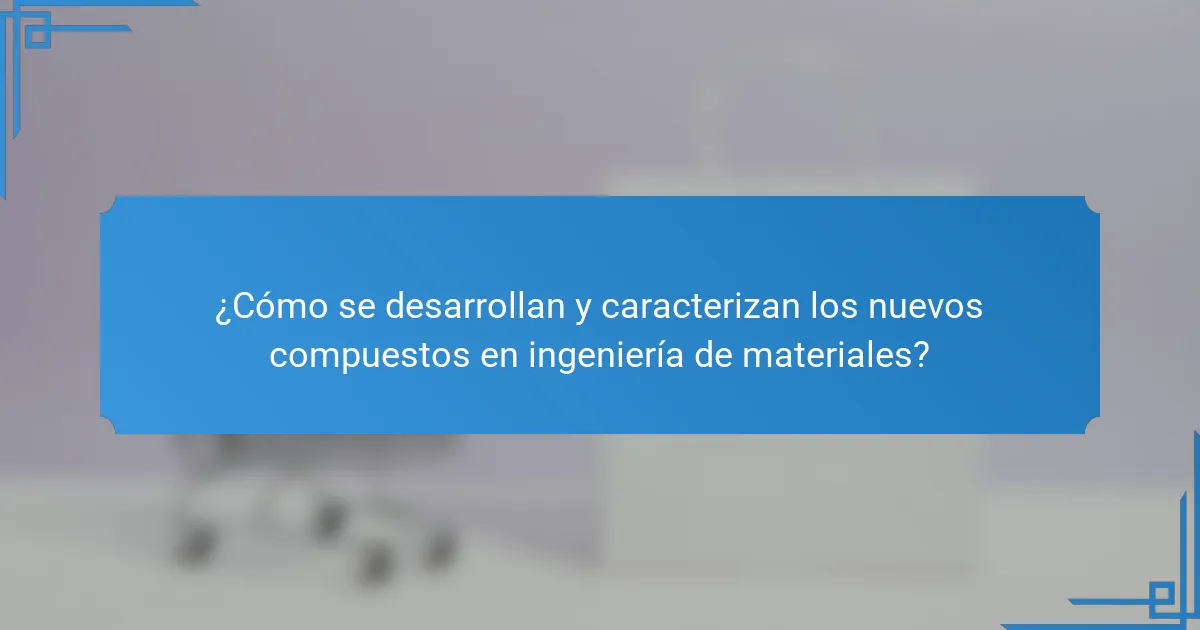 ¿Cómo se desarrollan y caracterizan los nuevos compuestos en ingeniería de materiales?