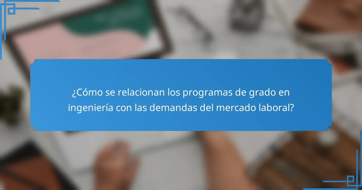 ¿Cómo se relacionan los programas de grado en ingeniería con las demandas del mercado laboral?